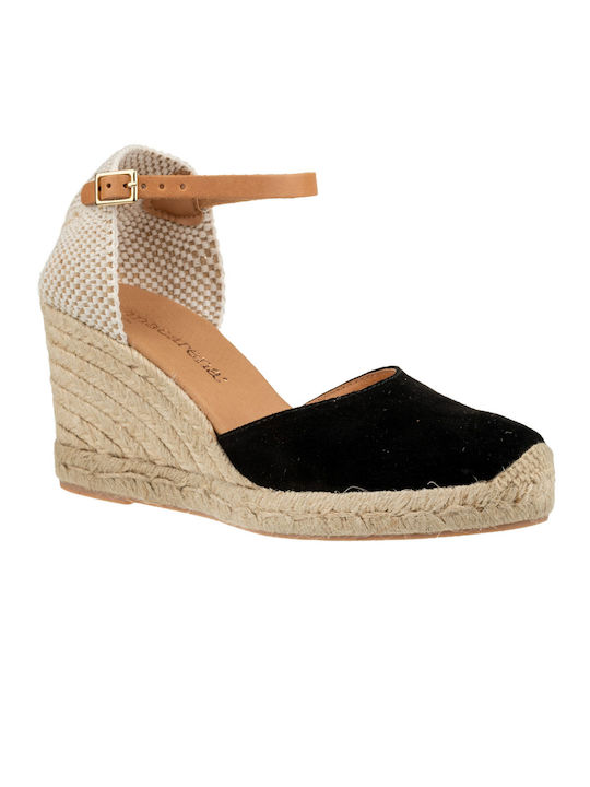 Macarena Women's Leather Platform Espadrilles Black