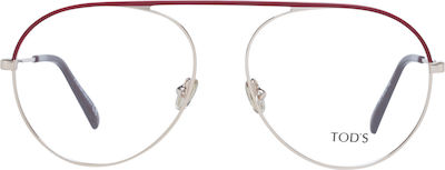 Tod's Metal Eyeglass Frame Red TO5247 067