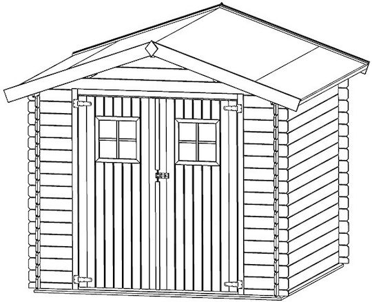 Hölzernes Gartenhaus M2.46xP2.96xH2.38m