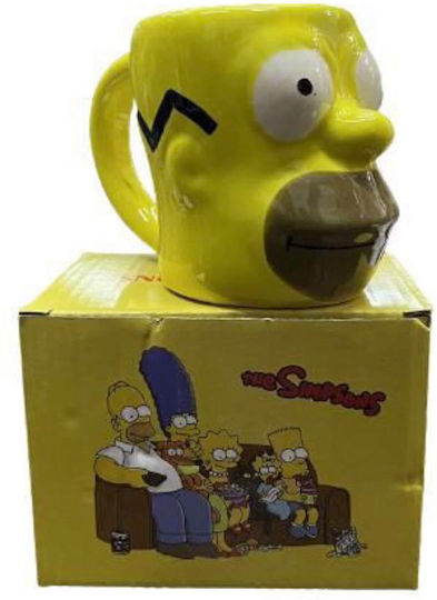 Simpsons 3D Κούπα Κεραμική Κίτρινη 300ml