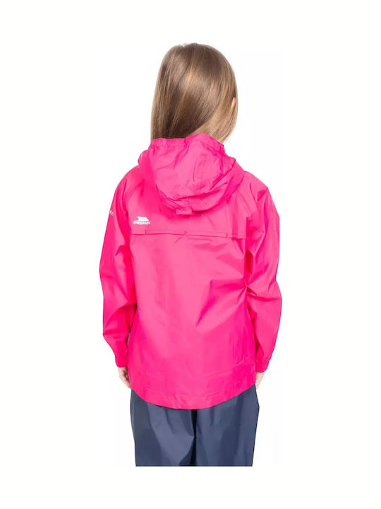 Waterproof Kids' Casual Jacket Short Windproof with Hood Fuchsia