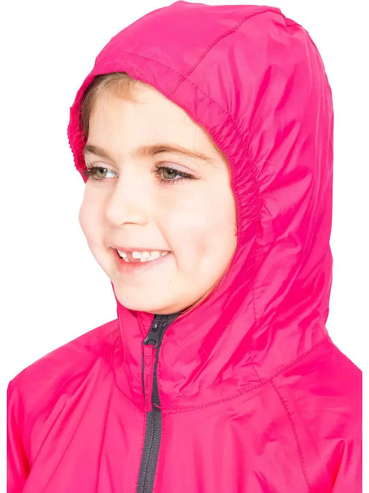 Waterproof Kids' Casual Jacket Short Windproof with Hood Fuchsia