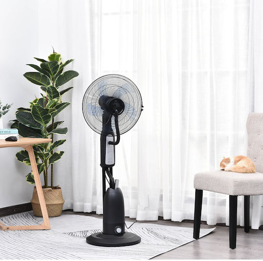 HomCom Ventilator Cu Ceață De Apă Putere 90W Diametru Ventilator 44cm Negru