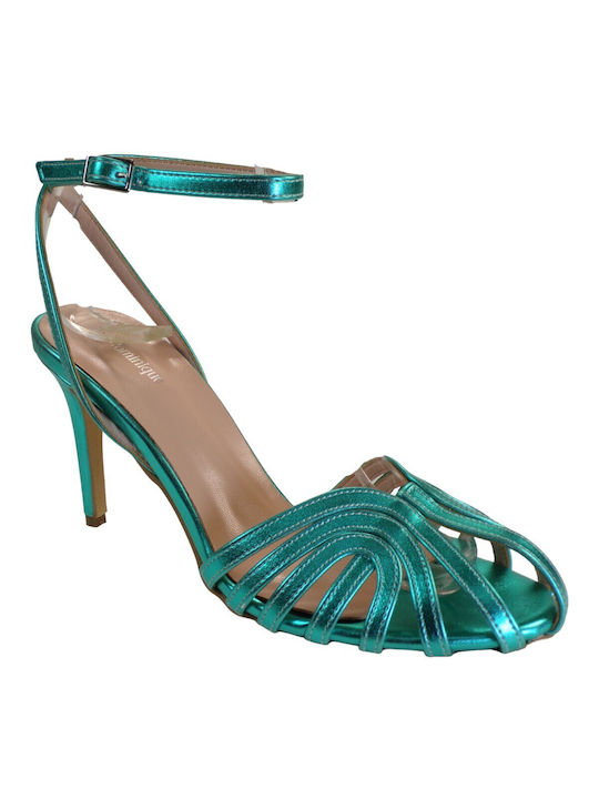 Alessandra Paggioti Women's Sandals with Ankle Strap Green