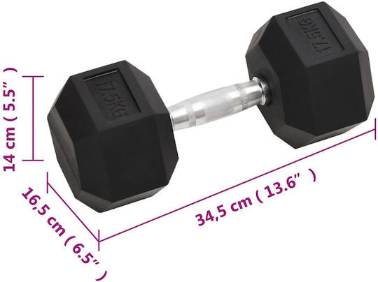 vidaXL Sechseck-Hantel 1 x 17,5 kg