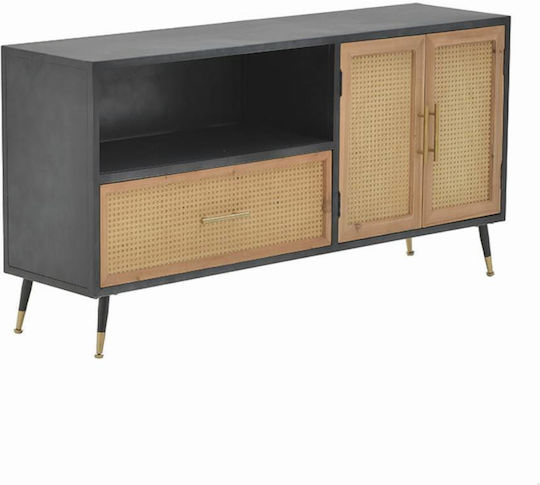 Έπιπλο TV Επιδαπέδιο Natural / Μαύρο 140x35x70εκ.