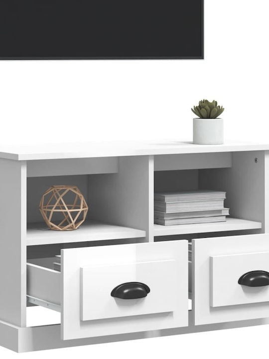 vidaXL TV Stand Glass White M80xP35xH50cm