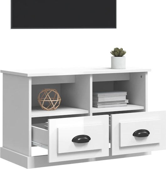 vidaXL TV-Ständer Glas Weiß M80xT35xH50cm