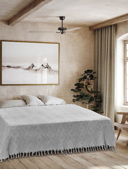 Madi Tifoon Pique Blanket Queen with Fringes 220x240cm Grey
