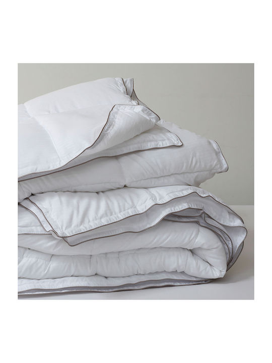 Melinen Duvet Queen with Microfiber Filling 220x240cm Stripes Basics White 200 GSMGsm 9 togs Togs