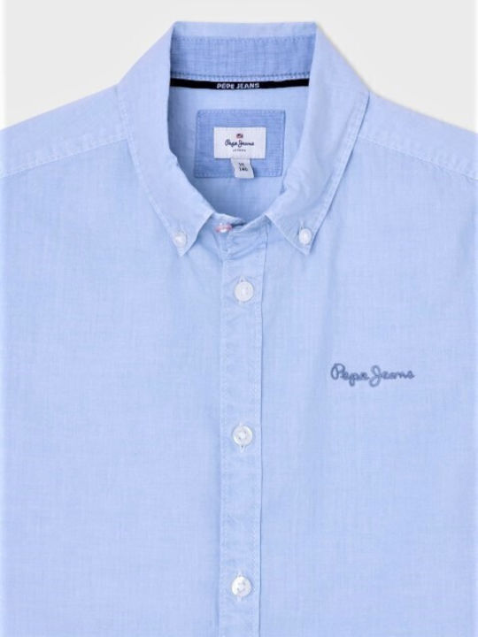 Kids One Color Shirt Short Sleeve Light Blue Misterton