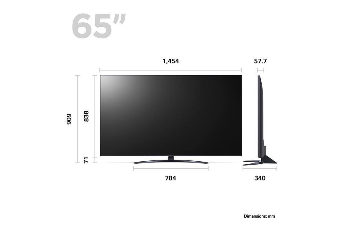 TV LED 55 - LG 55UR81006LJ.AEU, UHD 4K, Inteligente a5 AI Processor 4K  Gen6, Smart TV, DVB-T2 (H.265), Negro