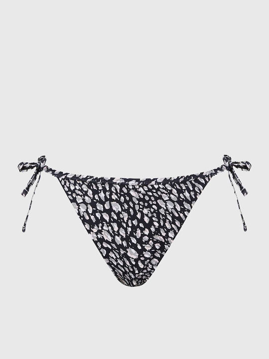 Bikini Slip με Κορδονάκια Μαύρο