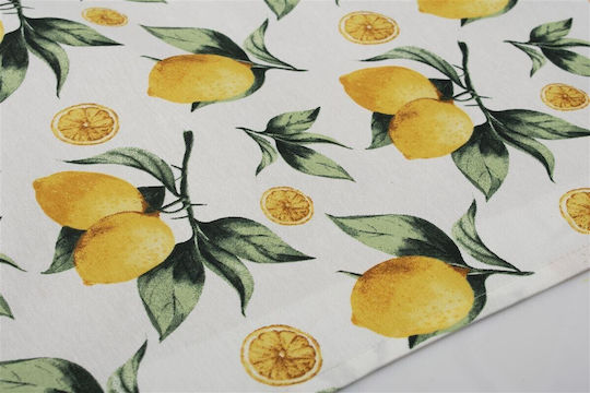 Dimcol Καρέ Σετ 2τμχ Lemon Αλέκιαστο 457 White / Yellow 140x140εκ.