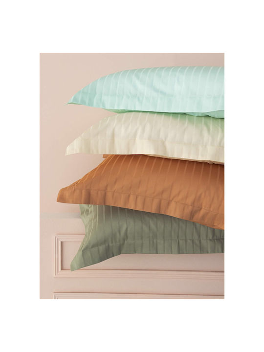 Palamaiki Sateen Riga Set of Pillowcases Oxford Ecru 52x75cm