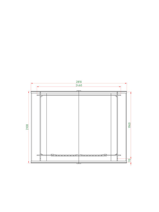 Hölzernes Gartenhaus M1.96xB2.46xH2.38m