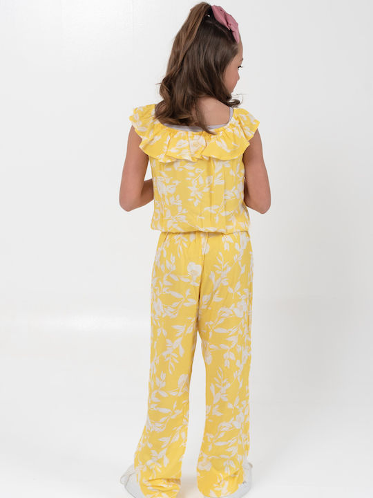 Combinezon din Material Textil pentru Copii Galbenă