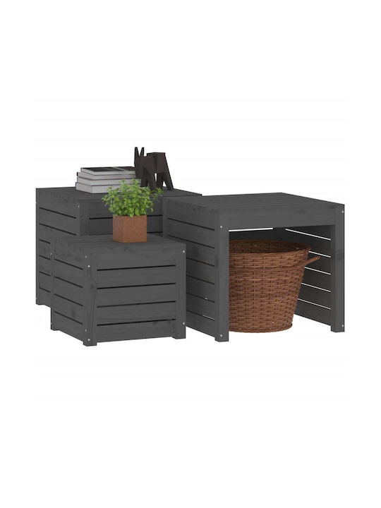 vidaXL Outdoor Storage Box Gray L50.5xW50.5xH46.5cm