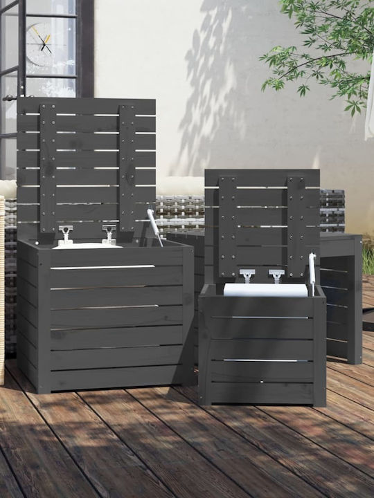 vidaXL Outdoor Storage Box Gray L50.5xW50.5xH46.5cm