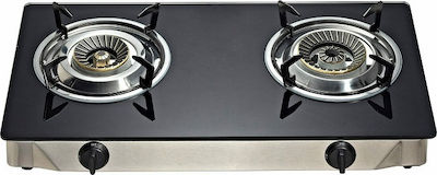 Din Gas G202RB Liquid Gas Countertop Double Burner Black