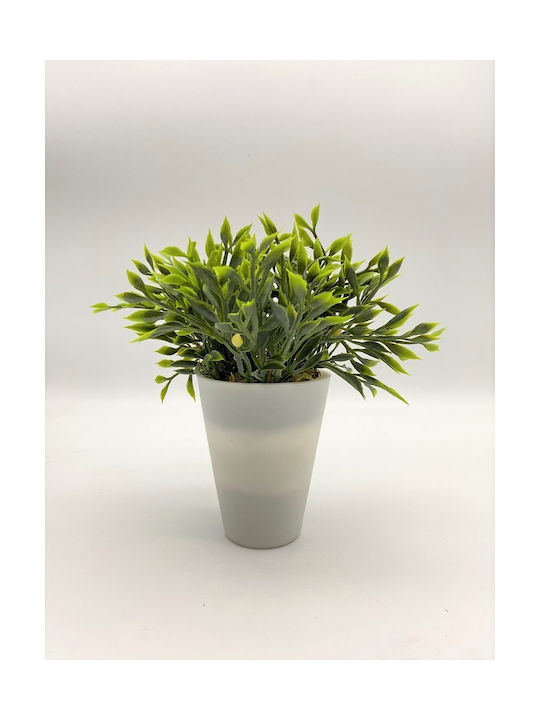 JK Home Decoration Plantă Artificială în Ghiveci Mic 501820 Green/White 15cm 1buc