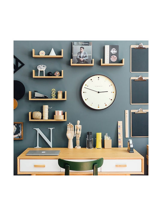 Newgate Silent Wall Clock Wooden Black Ø40cm