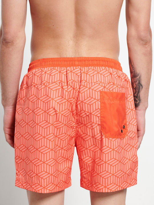 BodyTalk 1231-951344 Men's Swimwear Printed Shorts Orange 1231-951344-00332