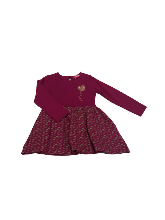 Energiers Kids Dress Long Sleeve Burgundy