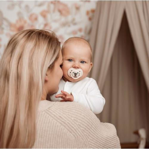 Lovi Baby Schnuller Silikon Wilde Seele - Beige - Rosa für 6-18 Monate 2Stück