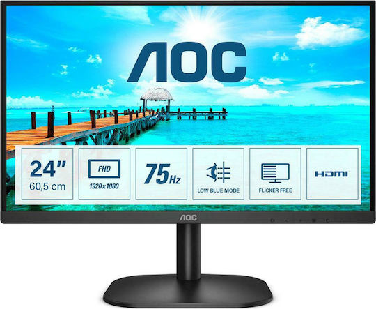 AOC 24B2XHM2 VA Monitor 23.8" FHD 1920x1080 with Response Time 4ms GTG