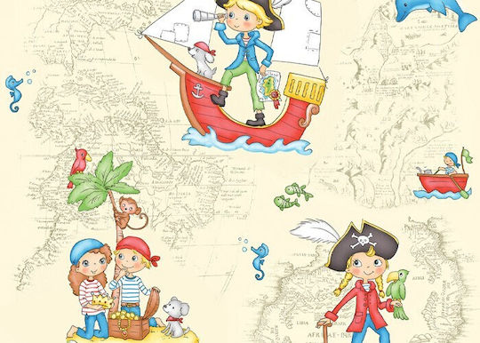 Charalambidis Textiles Pirates Kids Pillowcase Set 50x70cm Beige