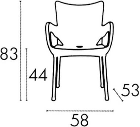 Outdoor-Stuhl Polypropylen Romeo Schwarz 58x53x83εκ.