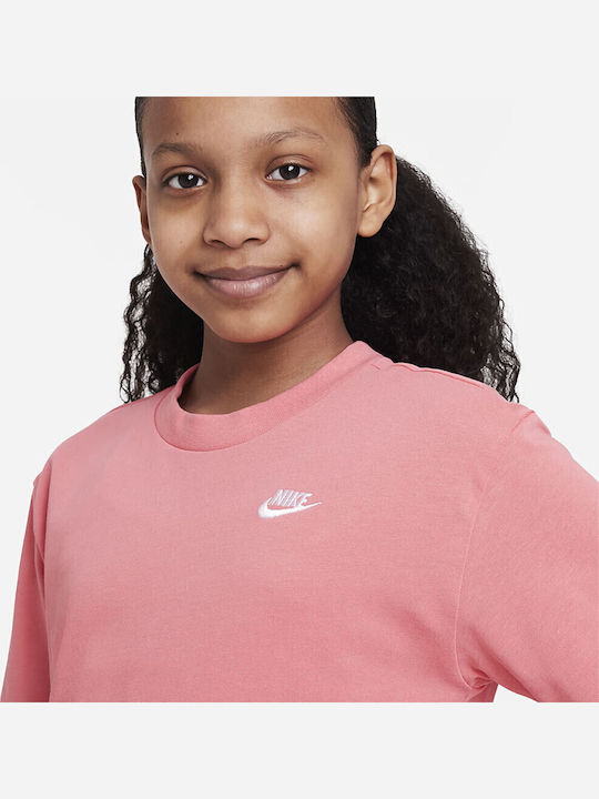 Sportswear Children's Dress Short Sleeve Coral