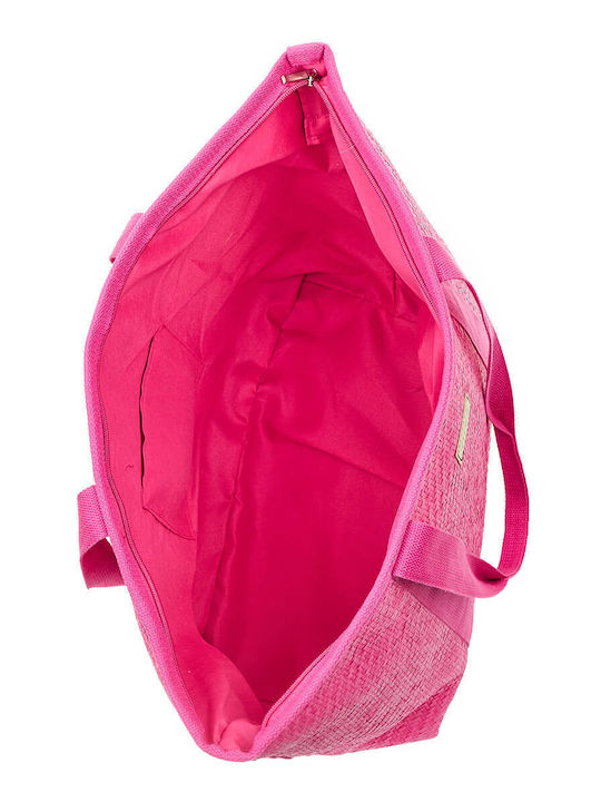 Verde 14-173 Stroh Strandtasche Fuchsia