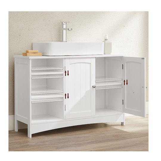 Vasagle Waschtisch ohne Waschbecken L90xB30xH60cm Weiß