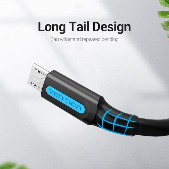 Vention Редовна USB 2.0 до микро USB кабел Черен 3м (COLBI) 1бр