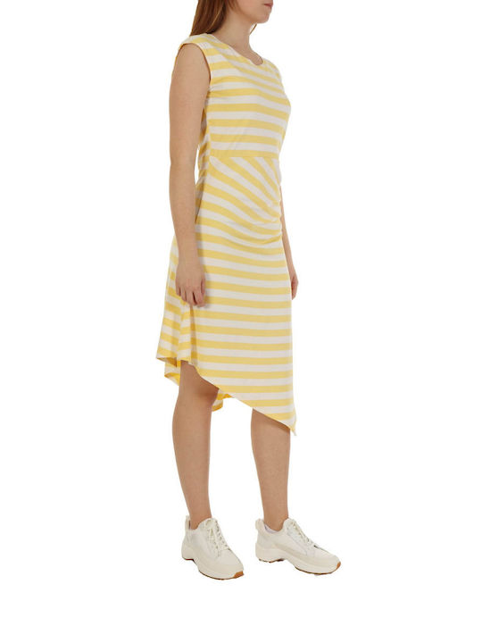 LIU-JO DRESS TROUKS STRIPES YELLOW/WHITE