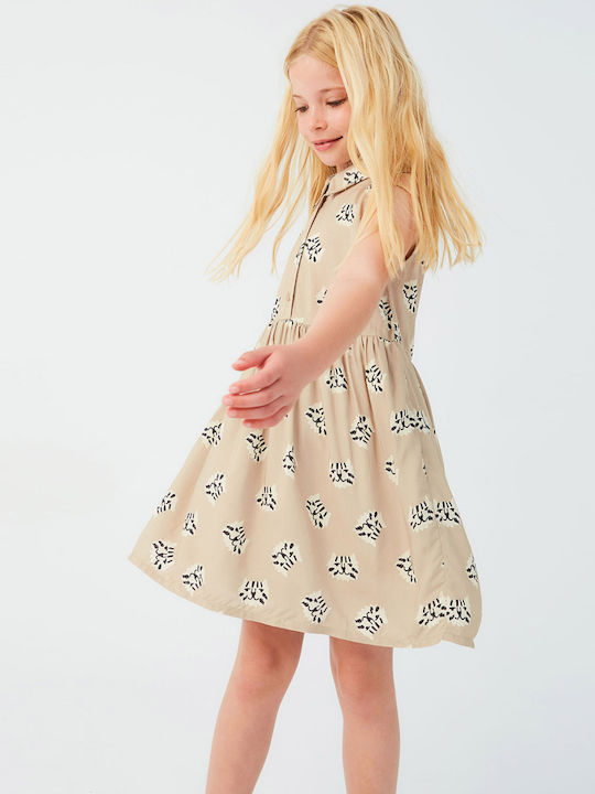 Children's Dress Sleeveless Beige