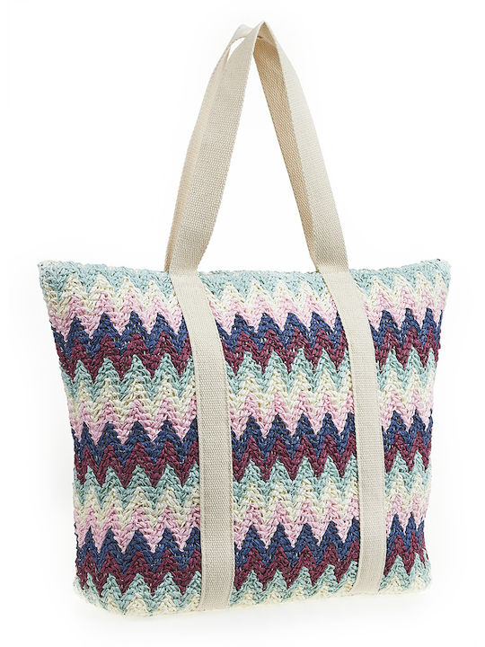 Verde Wicker Beach Bag Purple
