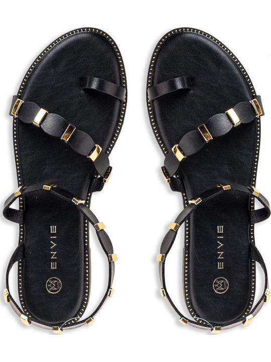 Flache Sandalen für Damen in Schwarz Farbe
