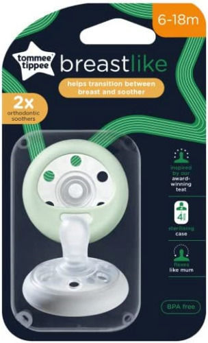 Tommee Tippee Orthodontic Silicone Pacifiers for 6-18 months White / Grey 2pcs