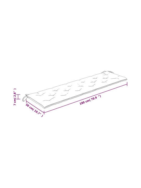 vidaXL Waterproof Bench Cushion for Garden Bench Anthracite 180x50cm