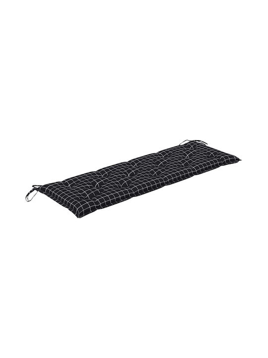 vidaXL Waterproof Garden Bench Cushion Black 150x50cm.