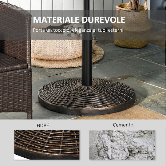 Outsunny Stand De Umbrelă Din Plastic Bronz