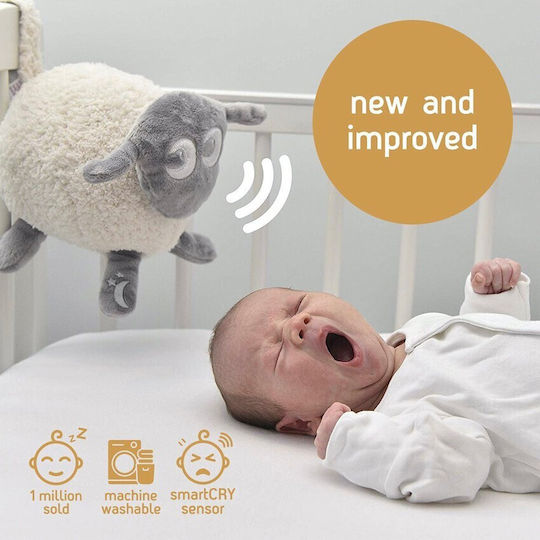 Sweet Dreamers Jucărie de Somn Ewan Sheep Deluxe Beige din Țesătură cu Sunete Albe, Lumină și Senzor de Plâns pentru 0++ Luni