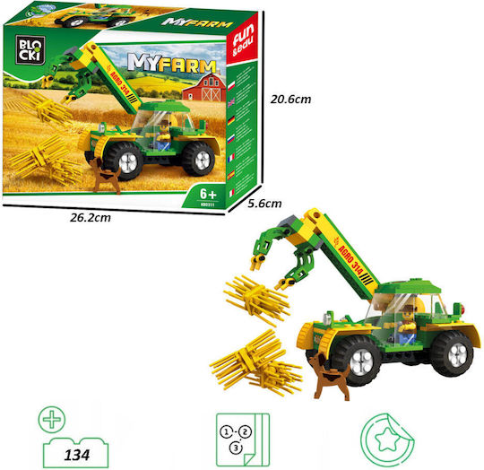 Blocki Blocki Bauklötze Hebe-Traktor Für 6+ Jahre 136 Stück