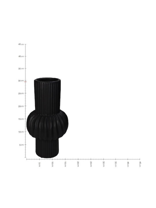 ArteLibre Декоративна ваза Керамика Черен 16x16x29.5см 1бр