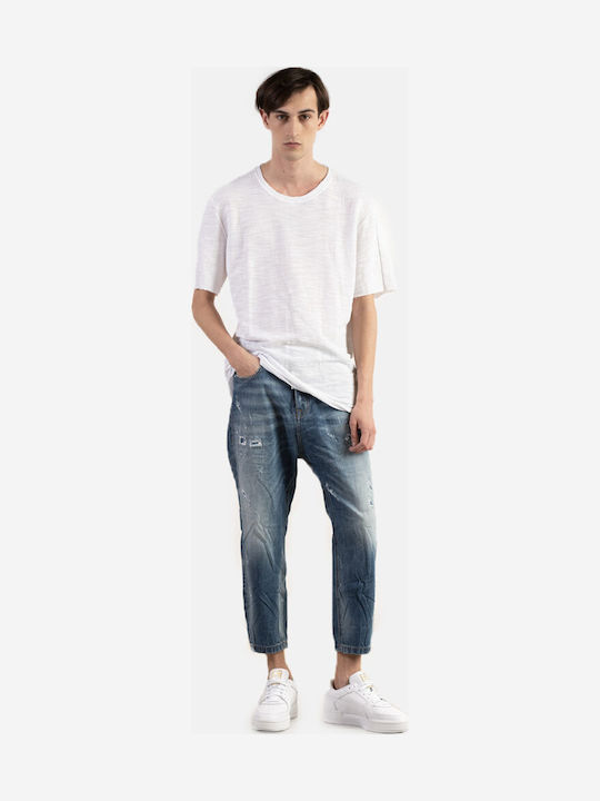 Dan Herren Jeanshose Elastische mit Lose Gerade Anwendung Blau