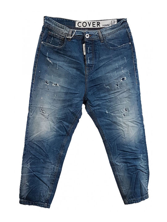 Dan Herren Jeanshose Elastische mit Lose Gerade Anwendung Blau