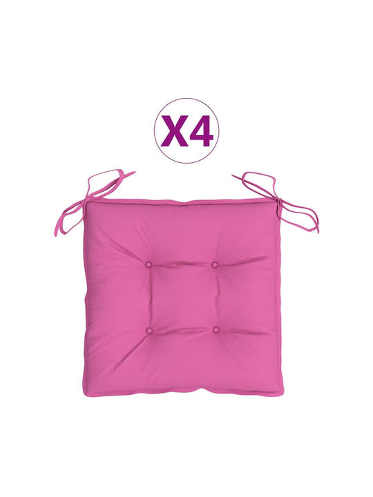 vidaXL Μαξιλάρι Καρέκλας Κήπου Ροζ 4τμχ 40x40εκ.